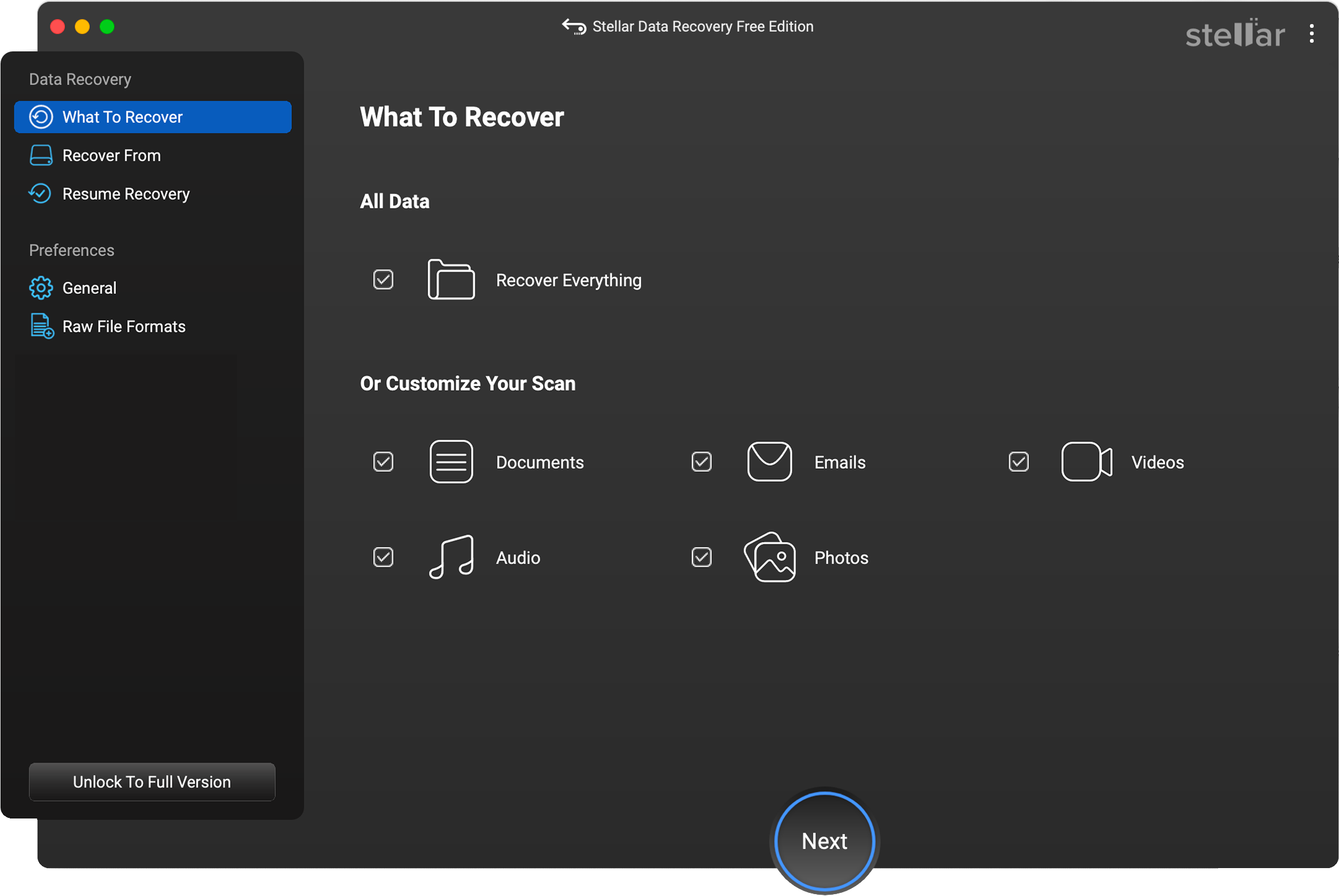 Select File Type