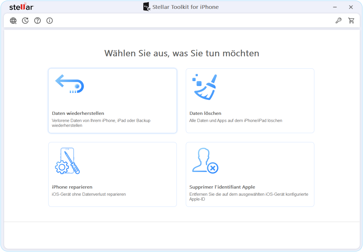 Geben Sie an, was Sie von dem Gerät wiederherstellen möchten